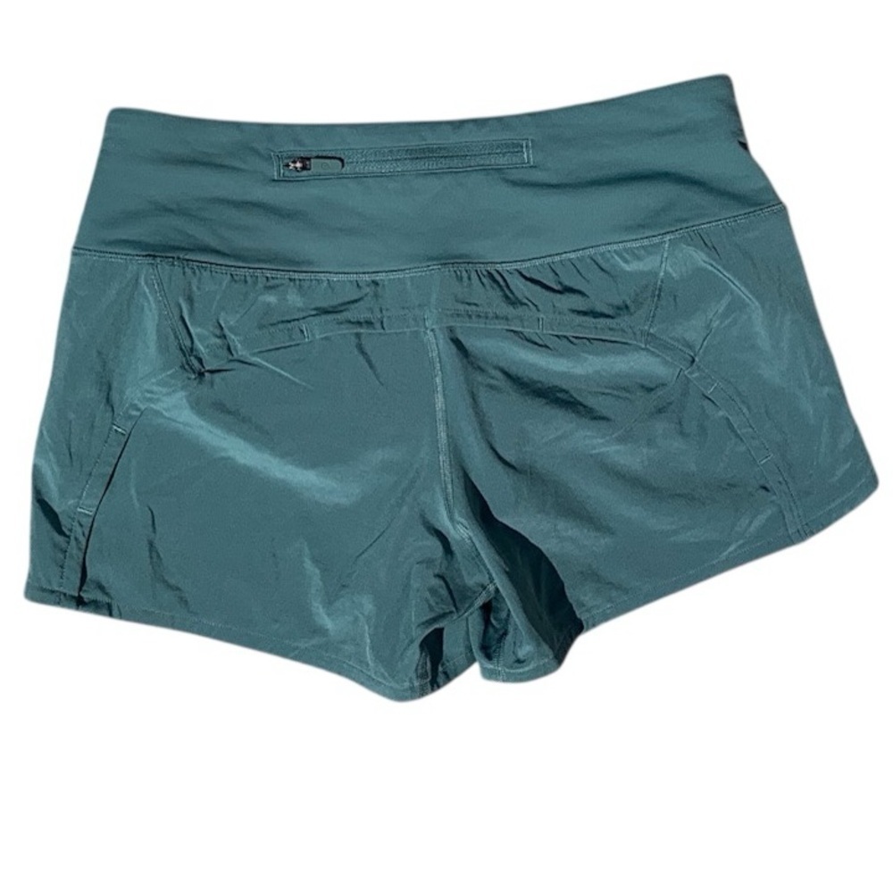 Lululemon Run Times Short II 4” W7AK0S Sz (4) Low Rise Green Smoke? Gym Workout